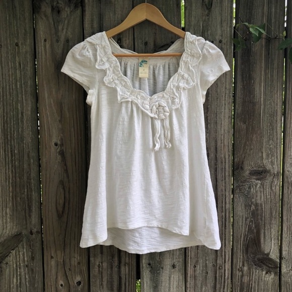Anthropologie white short sleeve swing tee - Picture 2 of 9